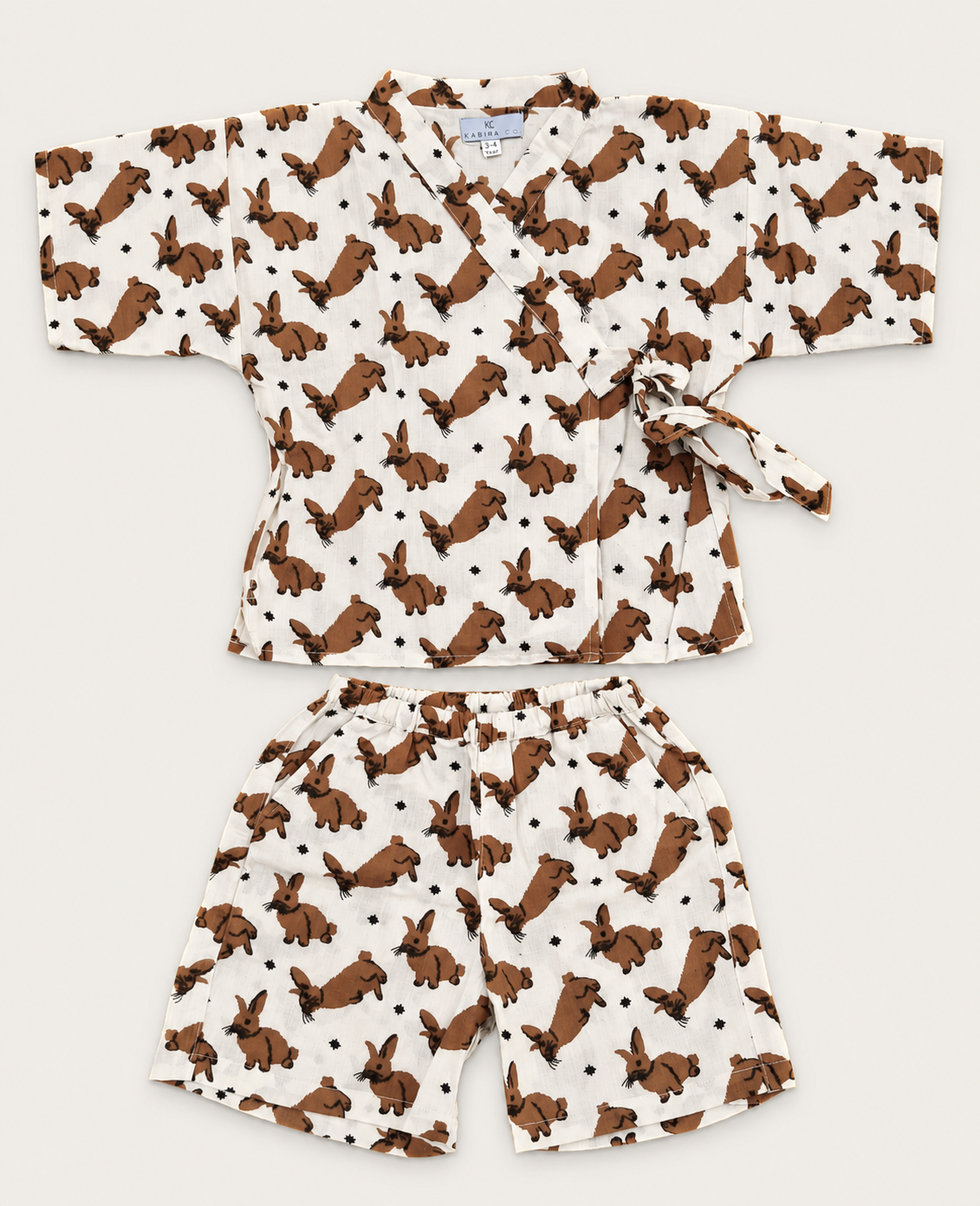 Cotton Kimono Set — Woodland Bunny
