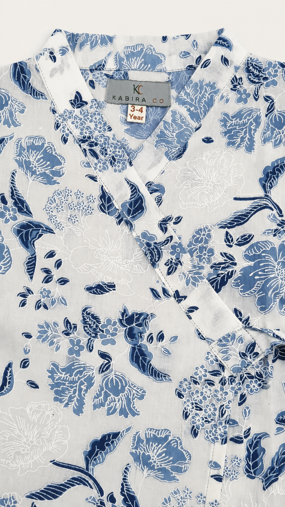 Cotton Kimono Set — Blue Floral