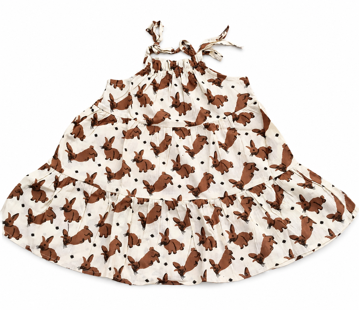 Tiered Cotton Frock — Woodland Bunny