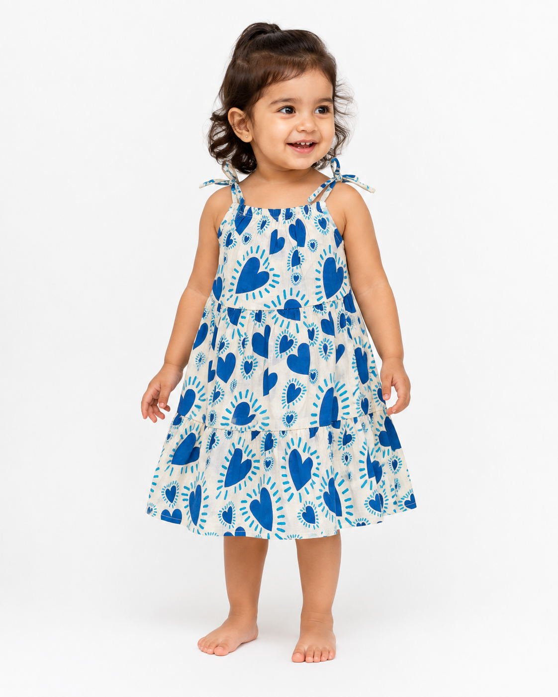Tiered Cotton Frock — Blue Heart