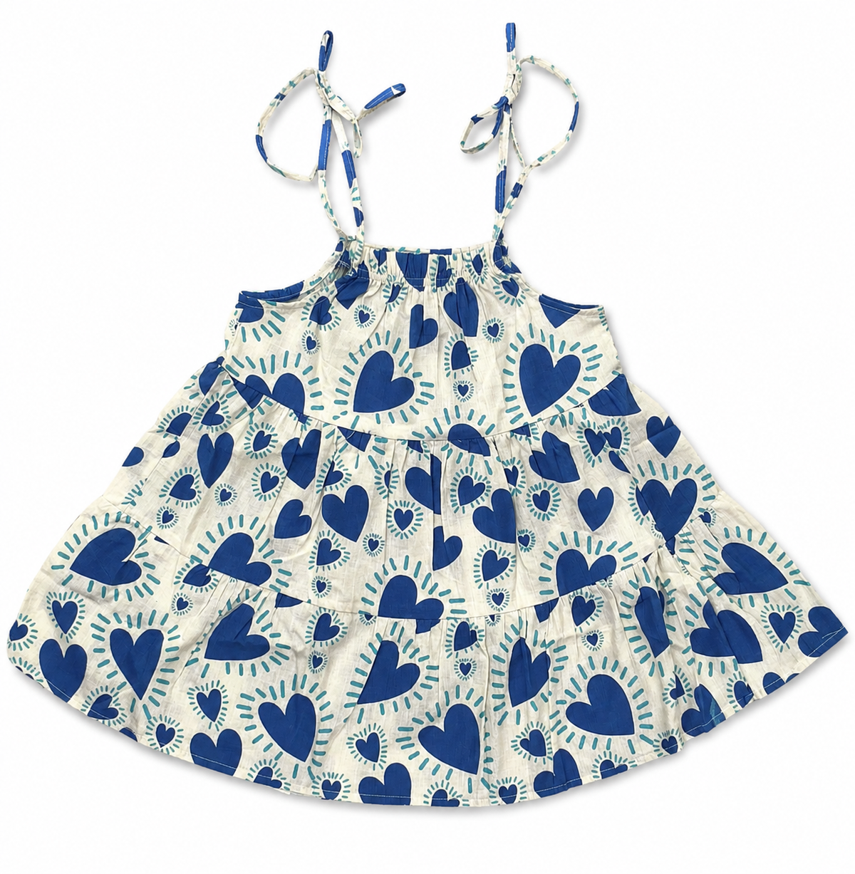 Tiered Cotton Frock — Blue Heart
