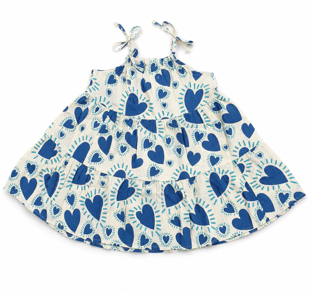 Tiered Cotton Frock — Blue Heart