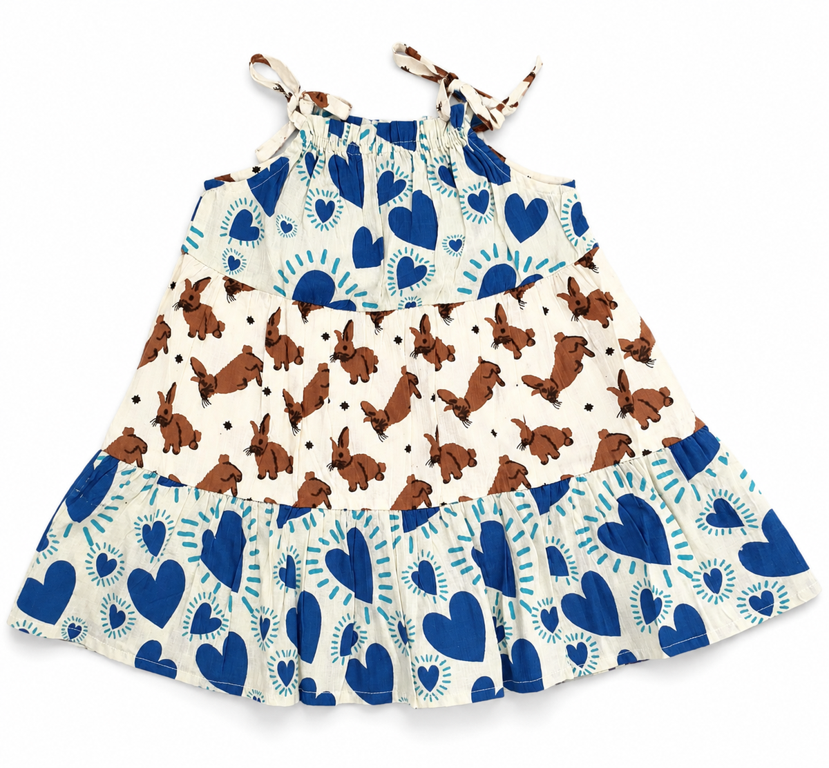 Tiered Cotton Frock — Heart & Bunny