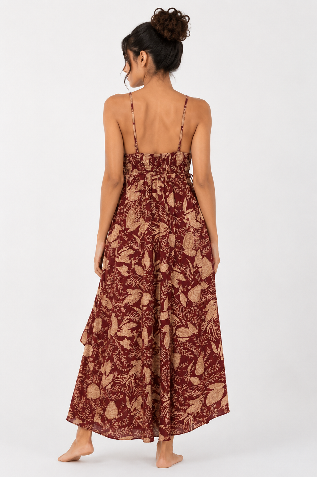 Rust Bloom Wrap Maxi Dress