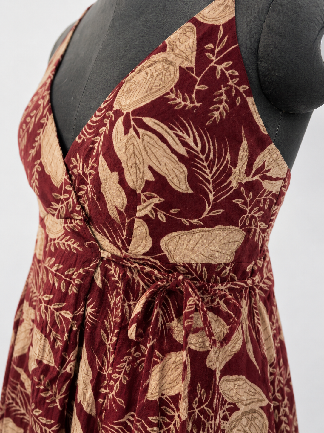 Rust Bloom Wrap Maxi Dress