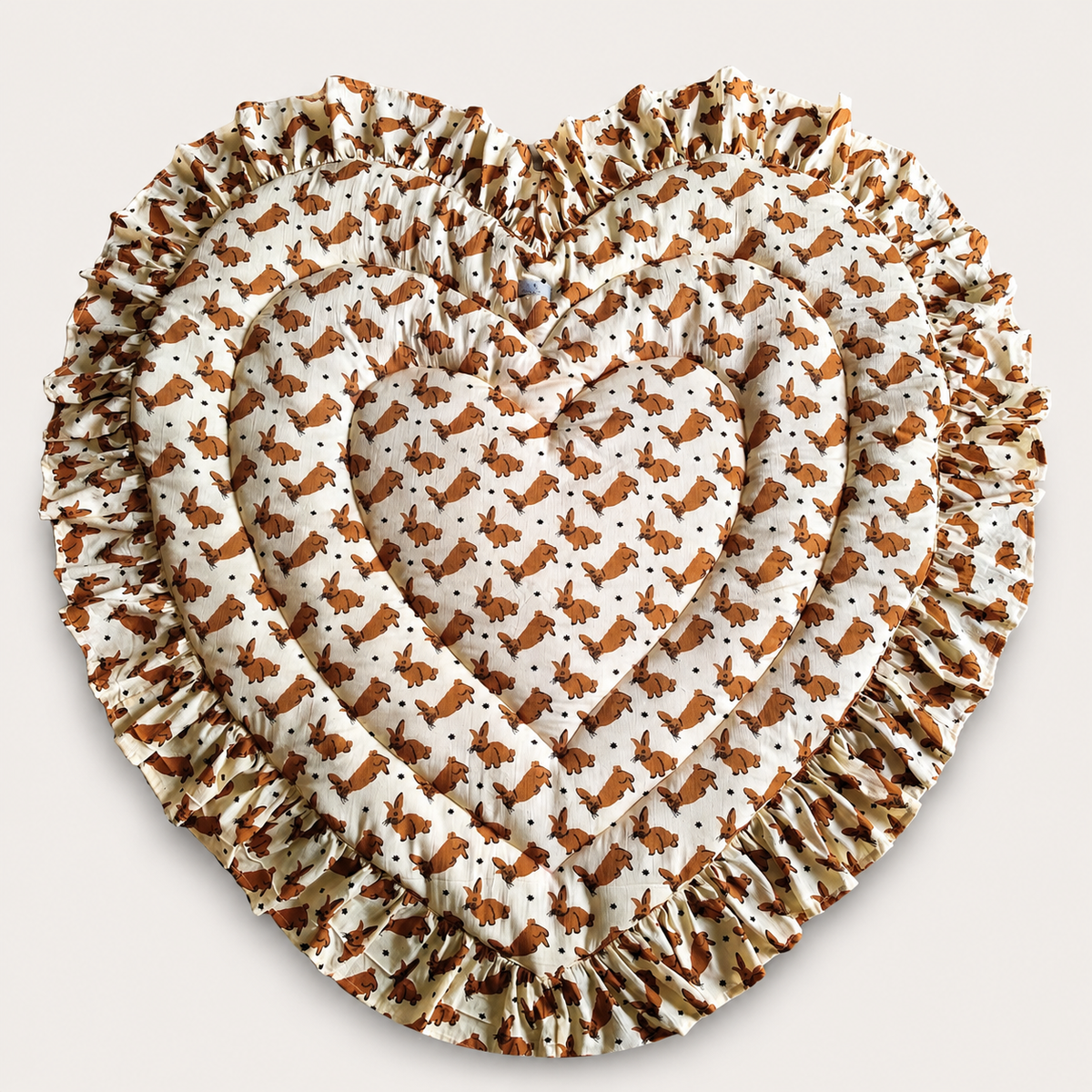 Heart Quilted Baby Mat — Woodland Bunny