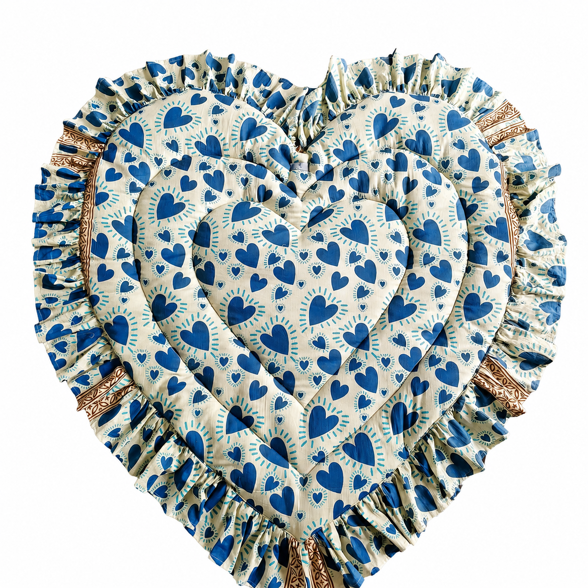 Heart Quilted Baby Mat — Indigo Hearts