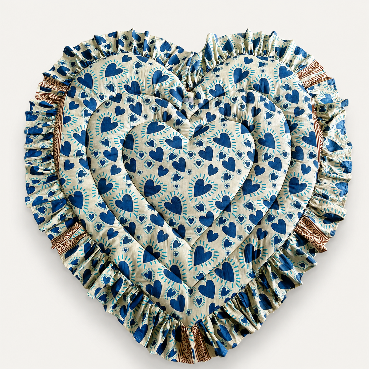Heart Quilted Baby Mat — Indigo Hearts