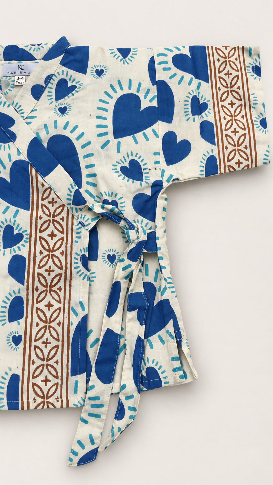 Cotton Kimono Set — Blue Heart