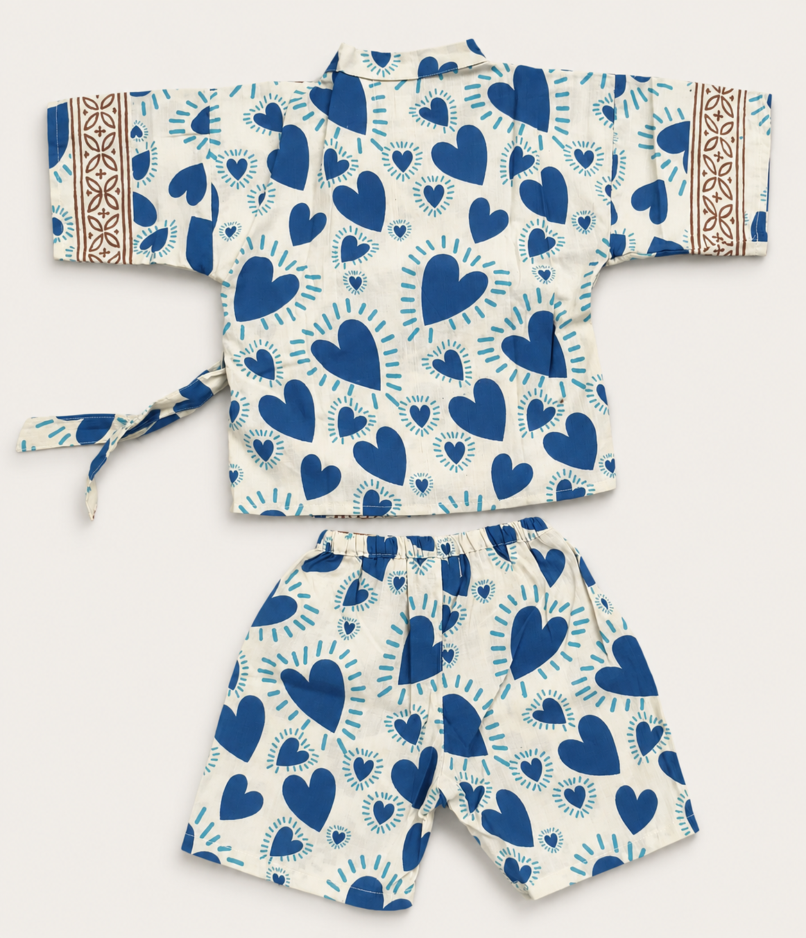 Cotton Kimono Set — Blue Heart