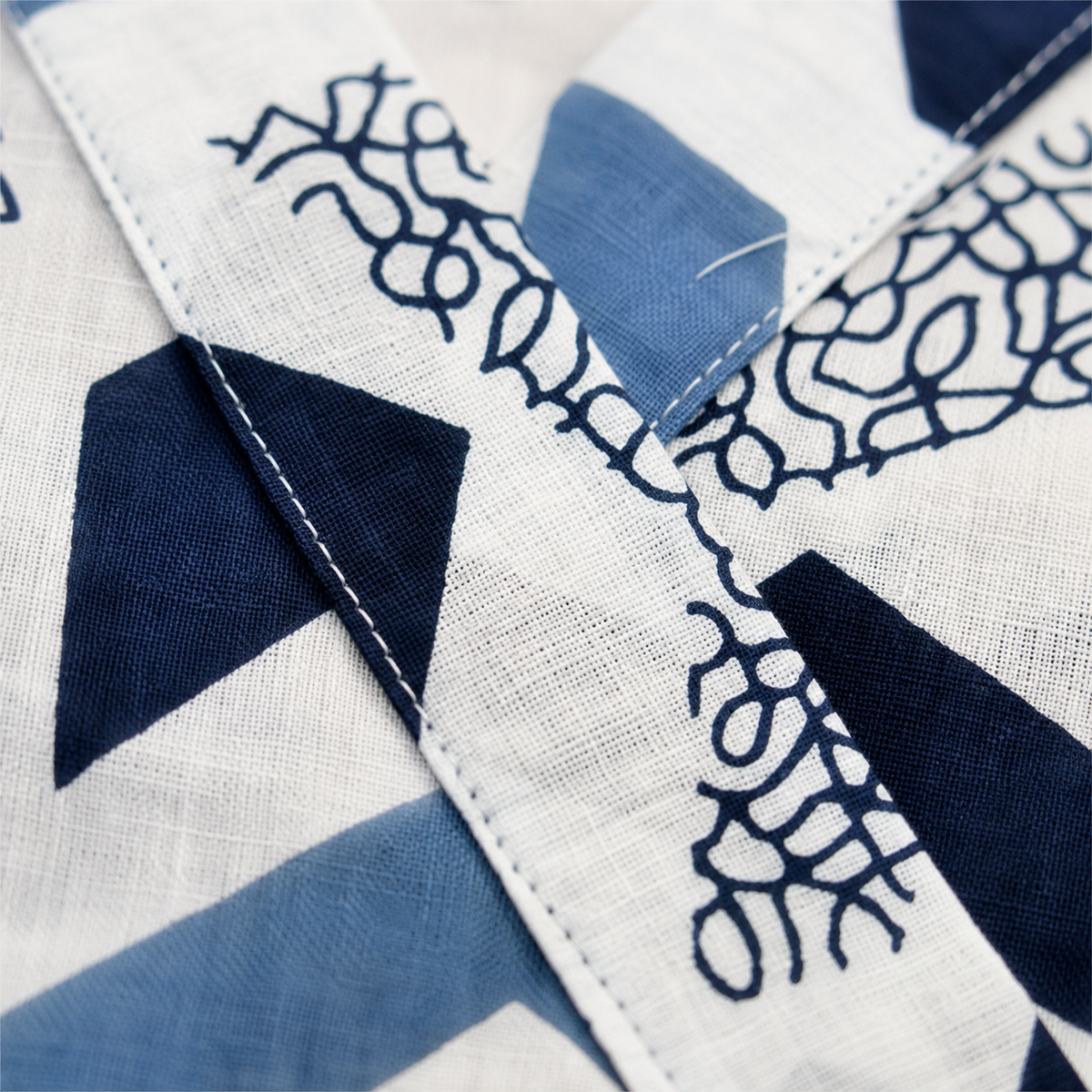 Cotton Kimono Set — Indigo Chevron