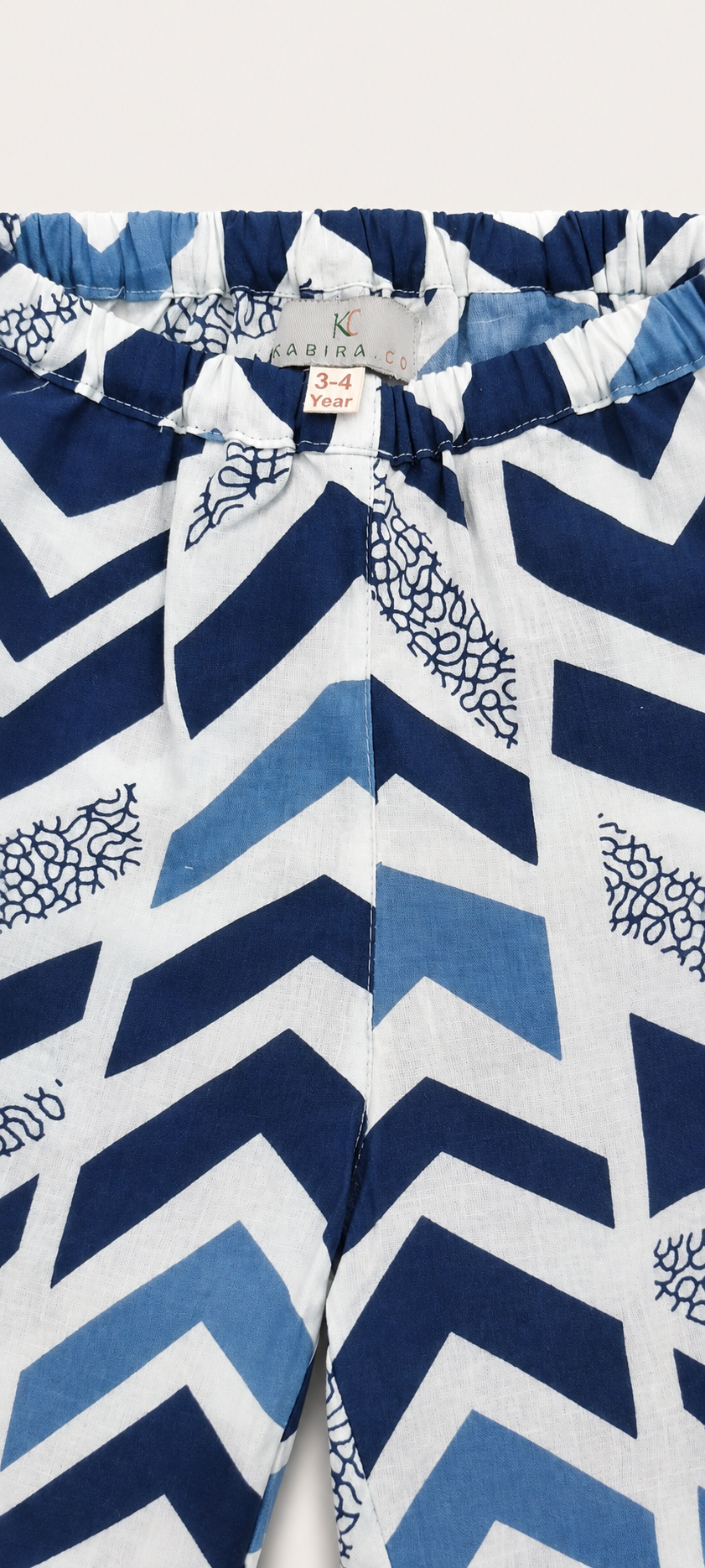 Cotton Kimono Set — Indigo Chevron