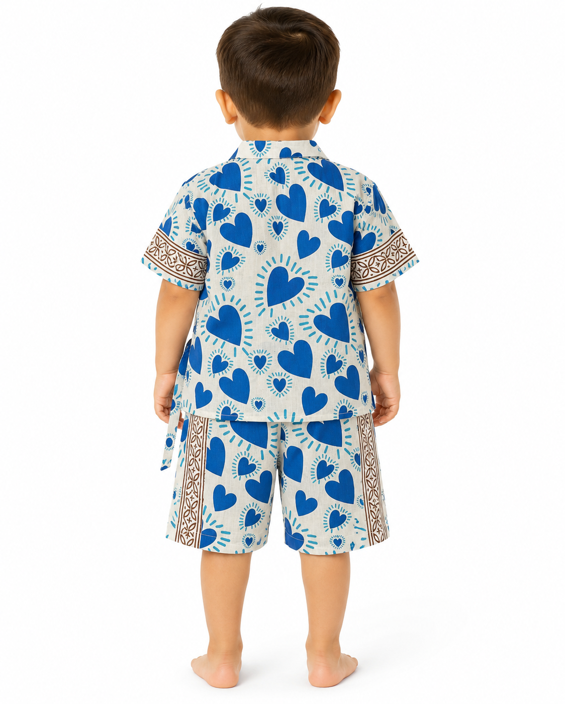 Cotton Kimono Set — Blue Heart
