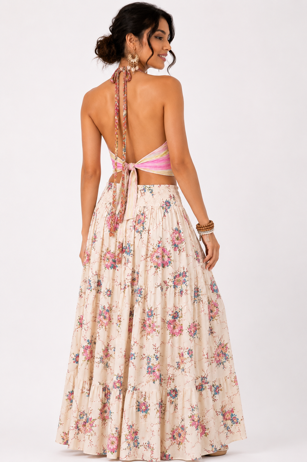 Blossom Satin Silk Halter Top