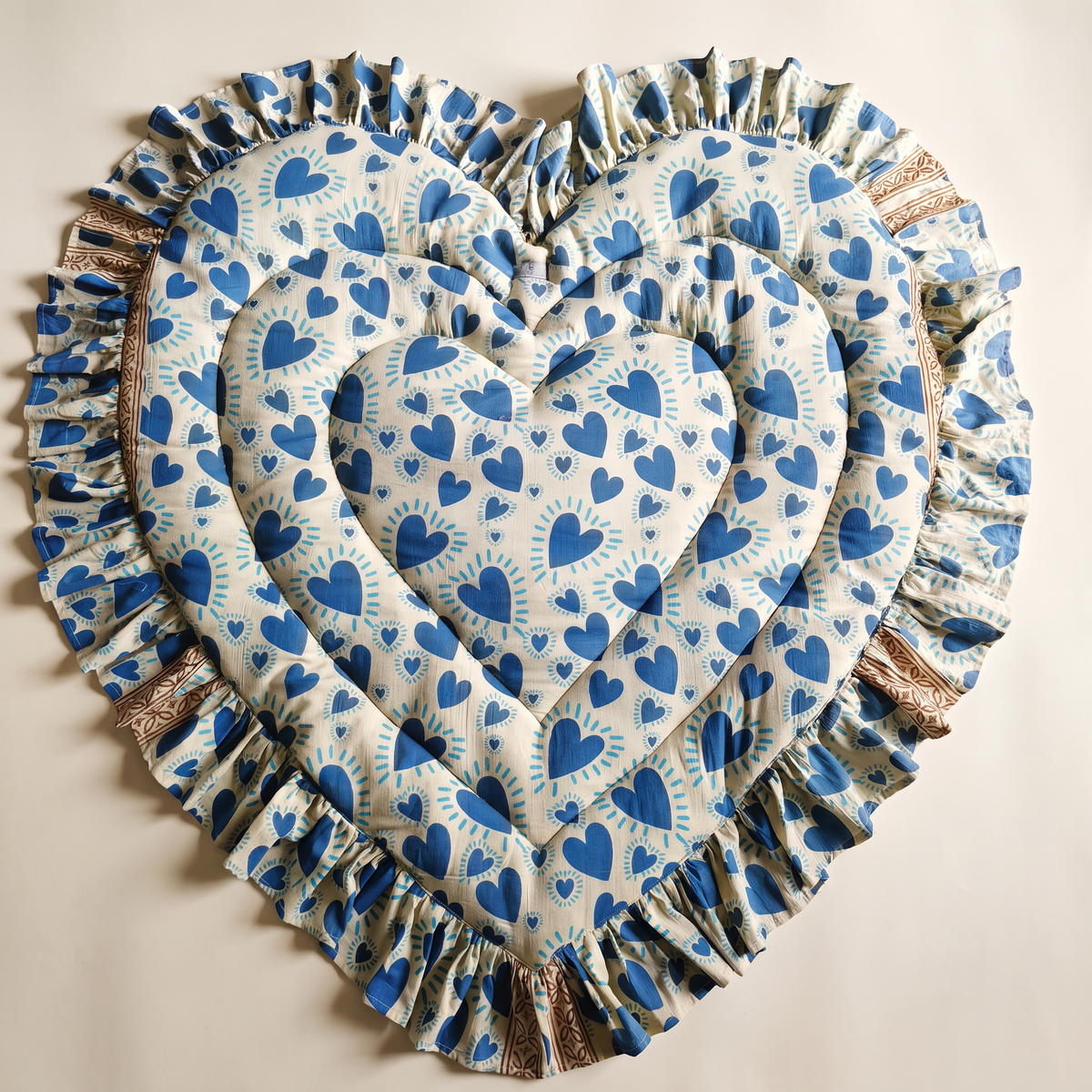 Heart Quilted Baby Mat — Indigo Hearts