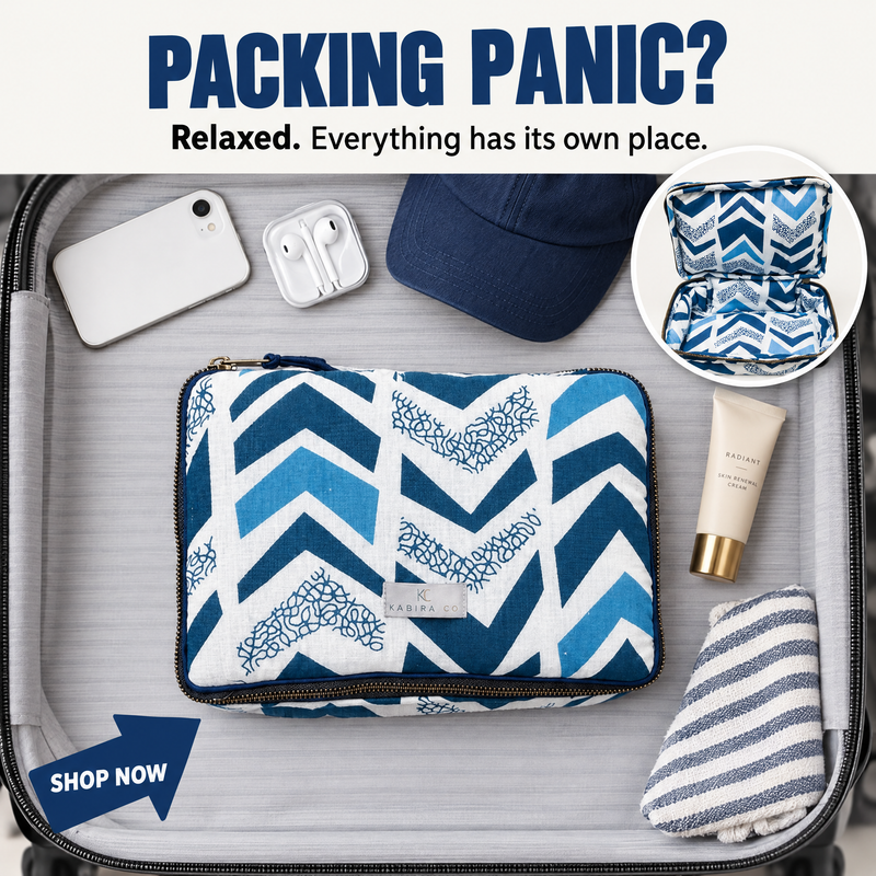 Quilted Cotton Travel Pouch