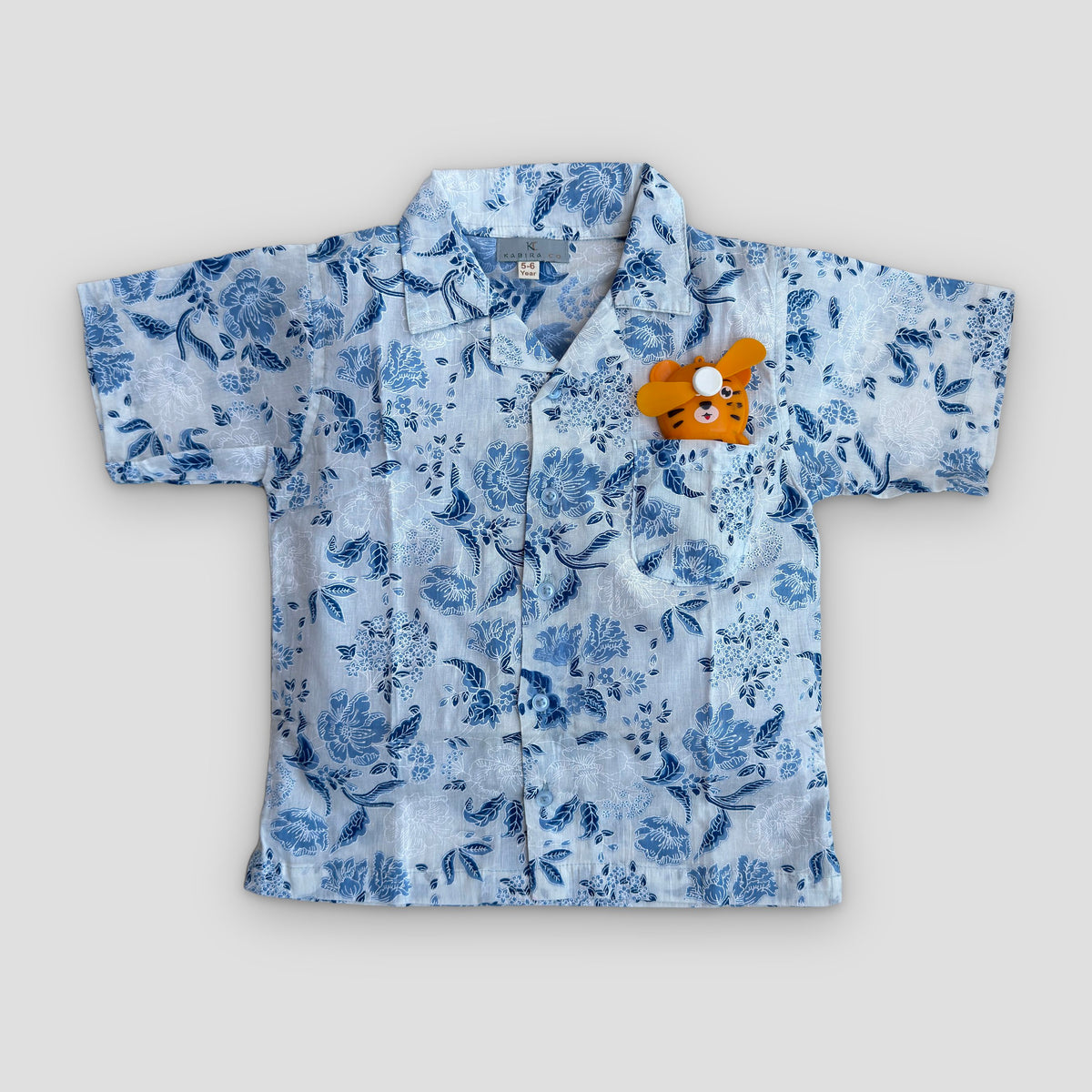 Cotton Co-Ord Set in Blue Floral, real photo