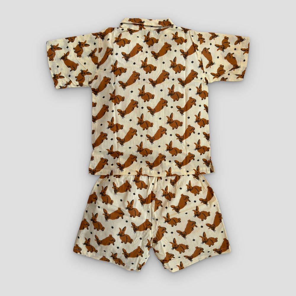 Cotton Co-Ord Set in Bunny Print, real photo
