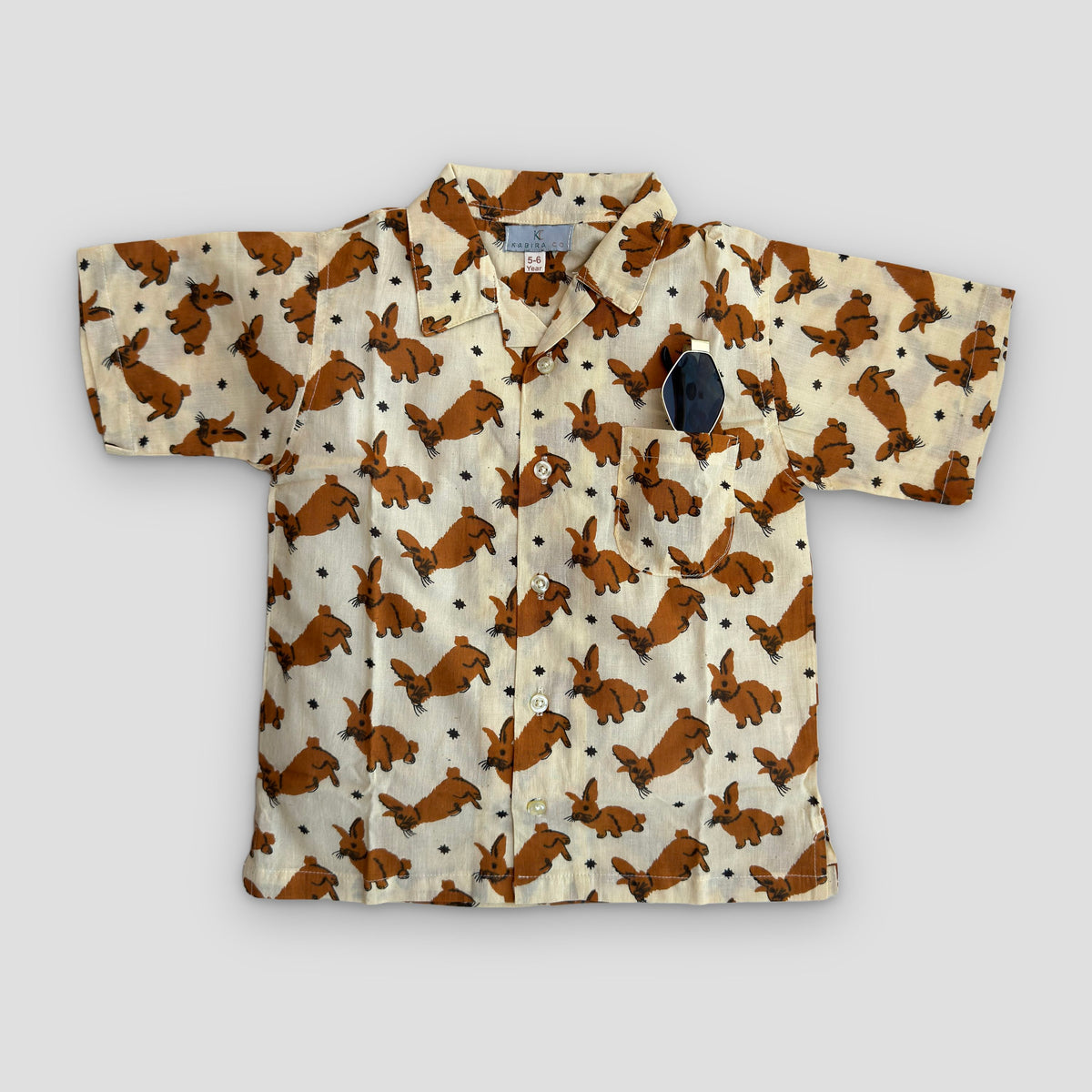 Cotton Co-Ord Set in Bunny Print, real photo