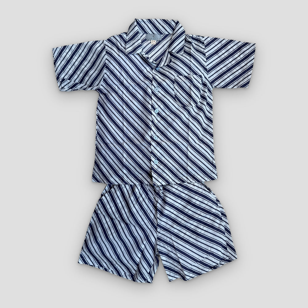 Cotton Co-Ord Set in Classic Stripe, real photo