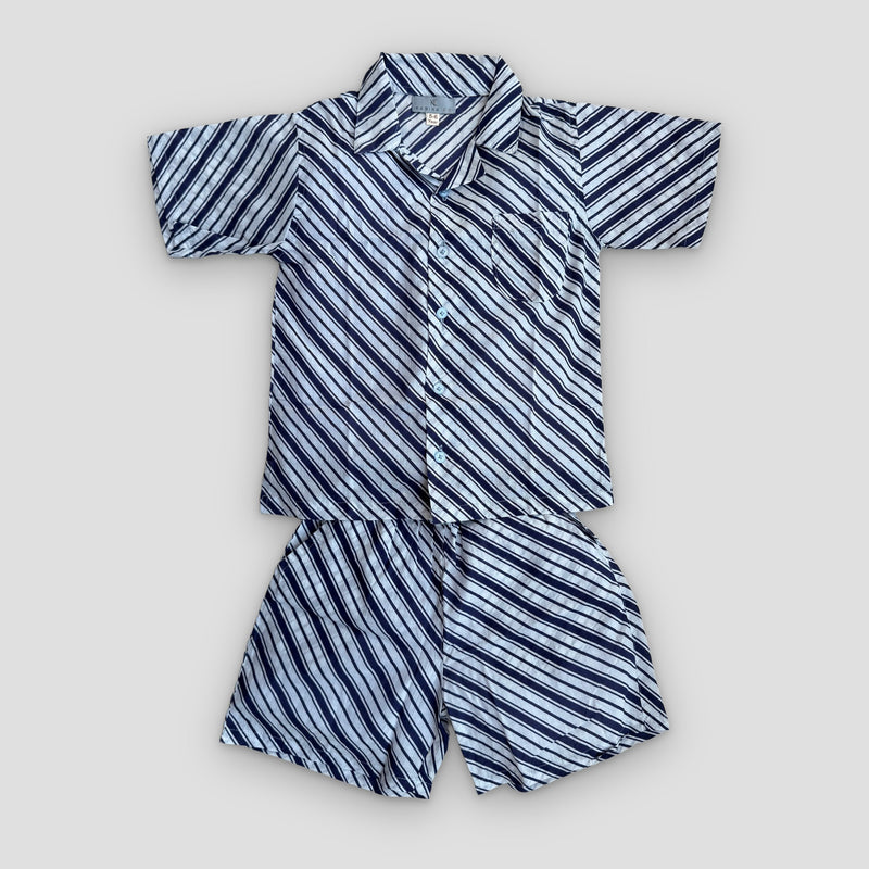 Cotton Co-Ord Set in Classic Stripe, real photo