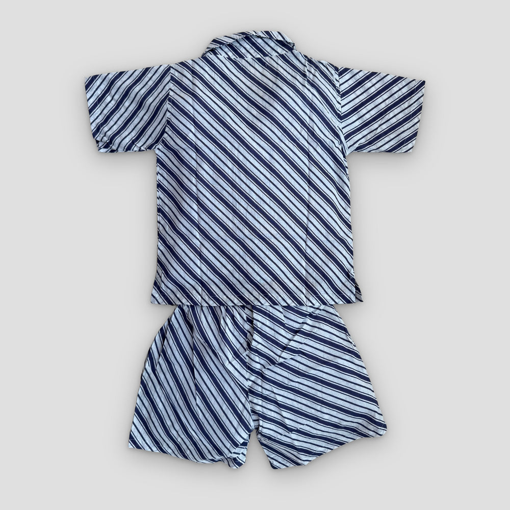 Cotton Co-Ord Set in Classic Stripe, real photo