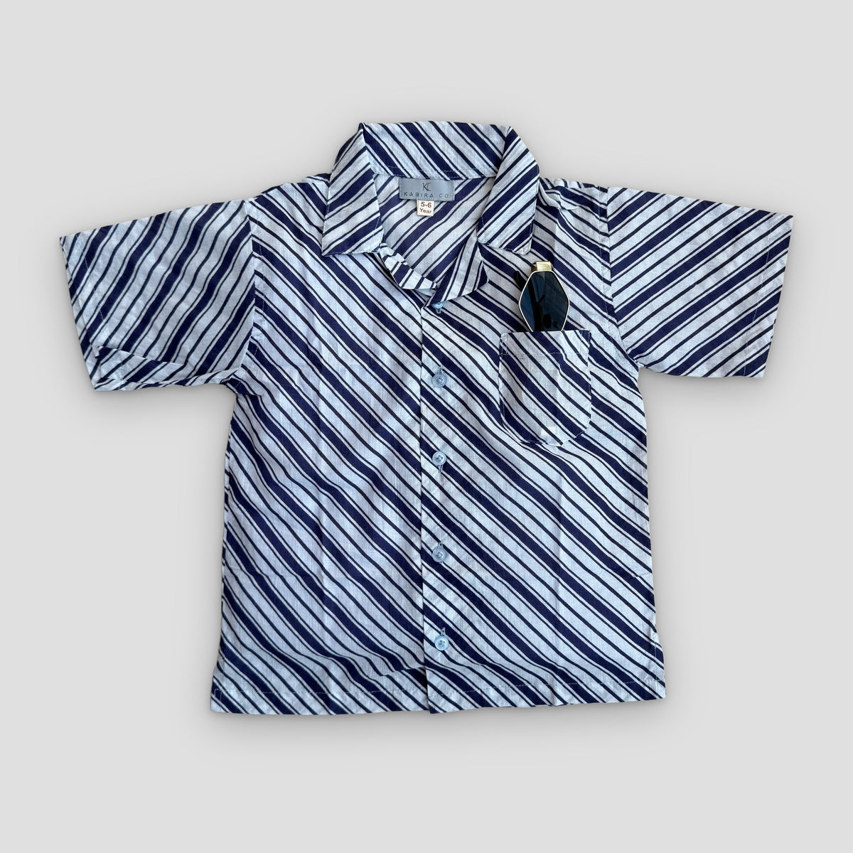 Cotton Co-Ord Set in Classic Stripe, real photo