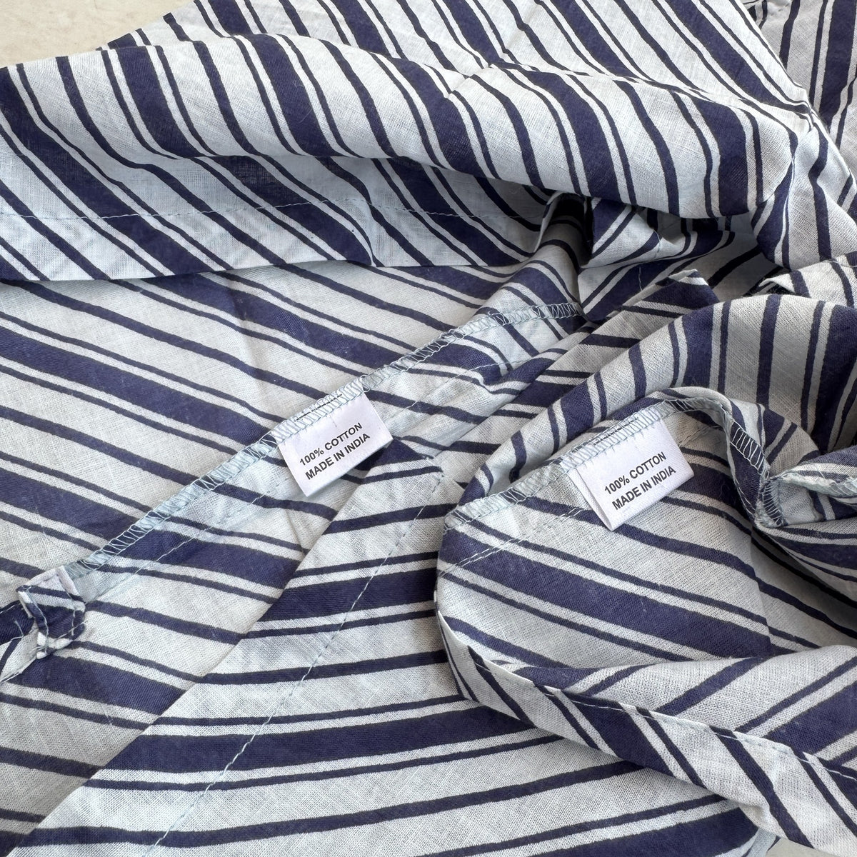 Cotton Co-Ord Set in Classic Stripe, real photo