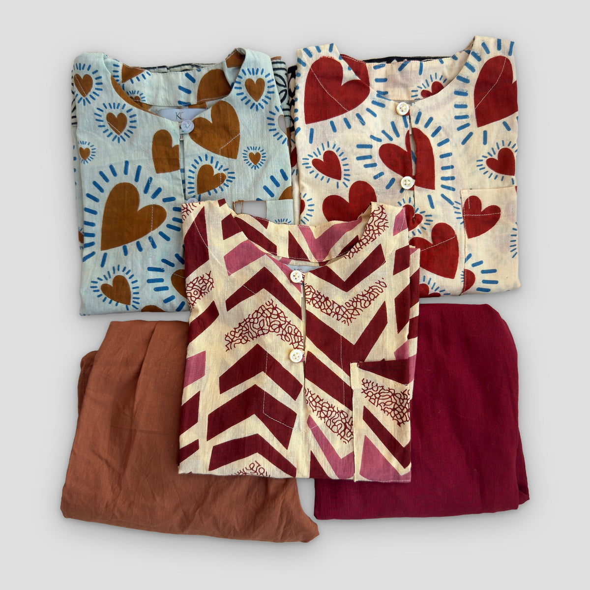 Kids Cotton Kurta Set: all colour options side by side