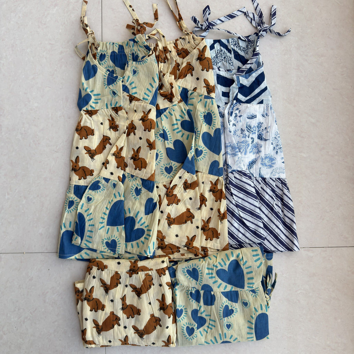 Tiered Cotton Frock: all colour options side by side