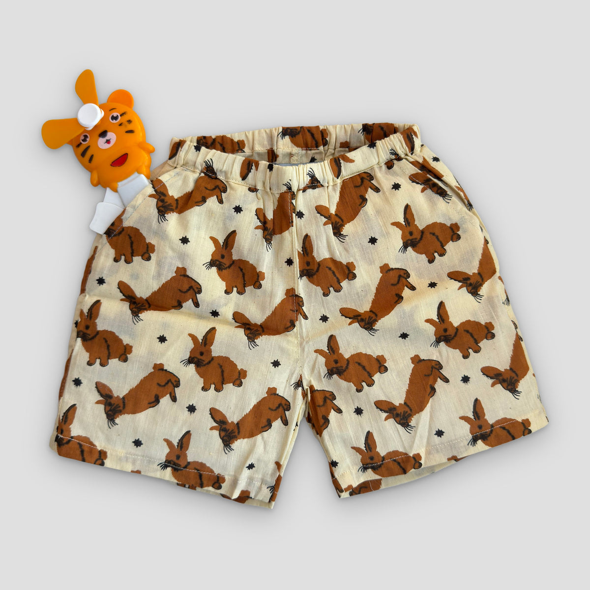 Cotton Kimono Set in Woodland Bunny, real photo
