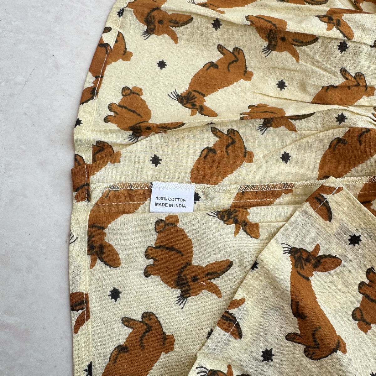 Cotton Twirl Dress in Woodland Bunny, real photo