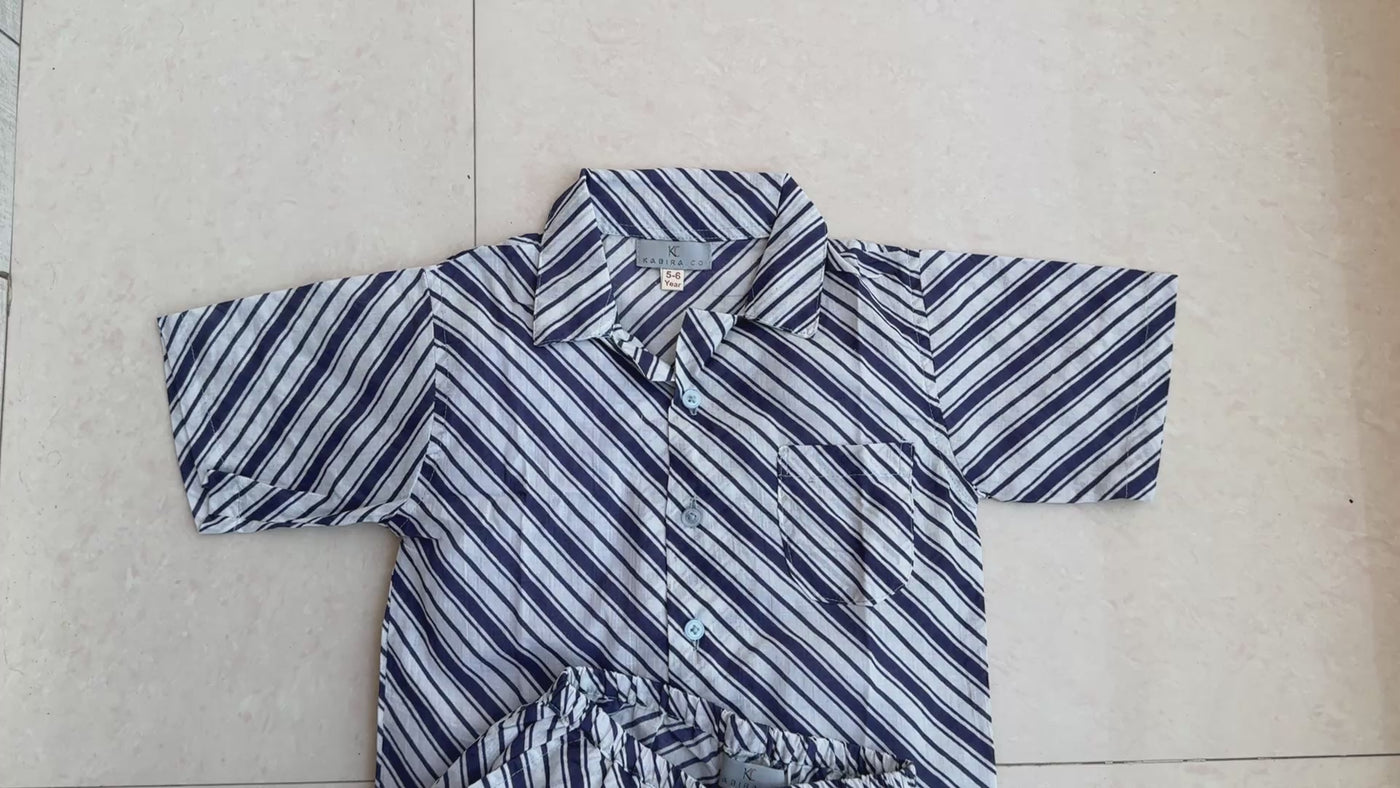 Cotton Co-Ord Set in Classic Stripe, real video